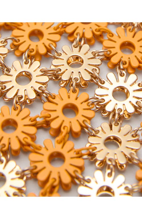 Mango Flower Metal Shoulder Bag In Orange