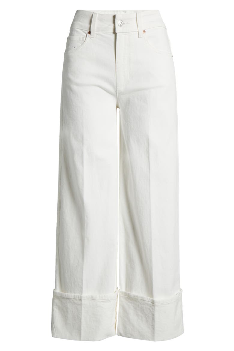 Sasha Cuff High Waist Ankle Wide Leg Jeans, Alternate, color, TONAL ECRU