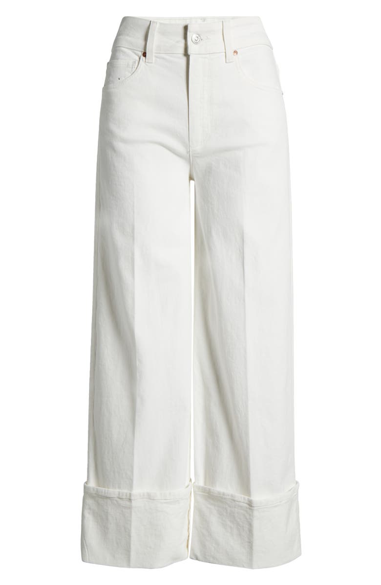 PAIGE Sasha Cuff High Waist Ankle Wide Leg Jeans, Alternate, color, Tonal Ecru