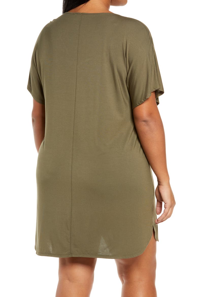 Moonlight Dolman Sleeve Nightshirt, Alternate, color, OLIVE SARMA
