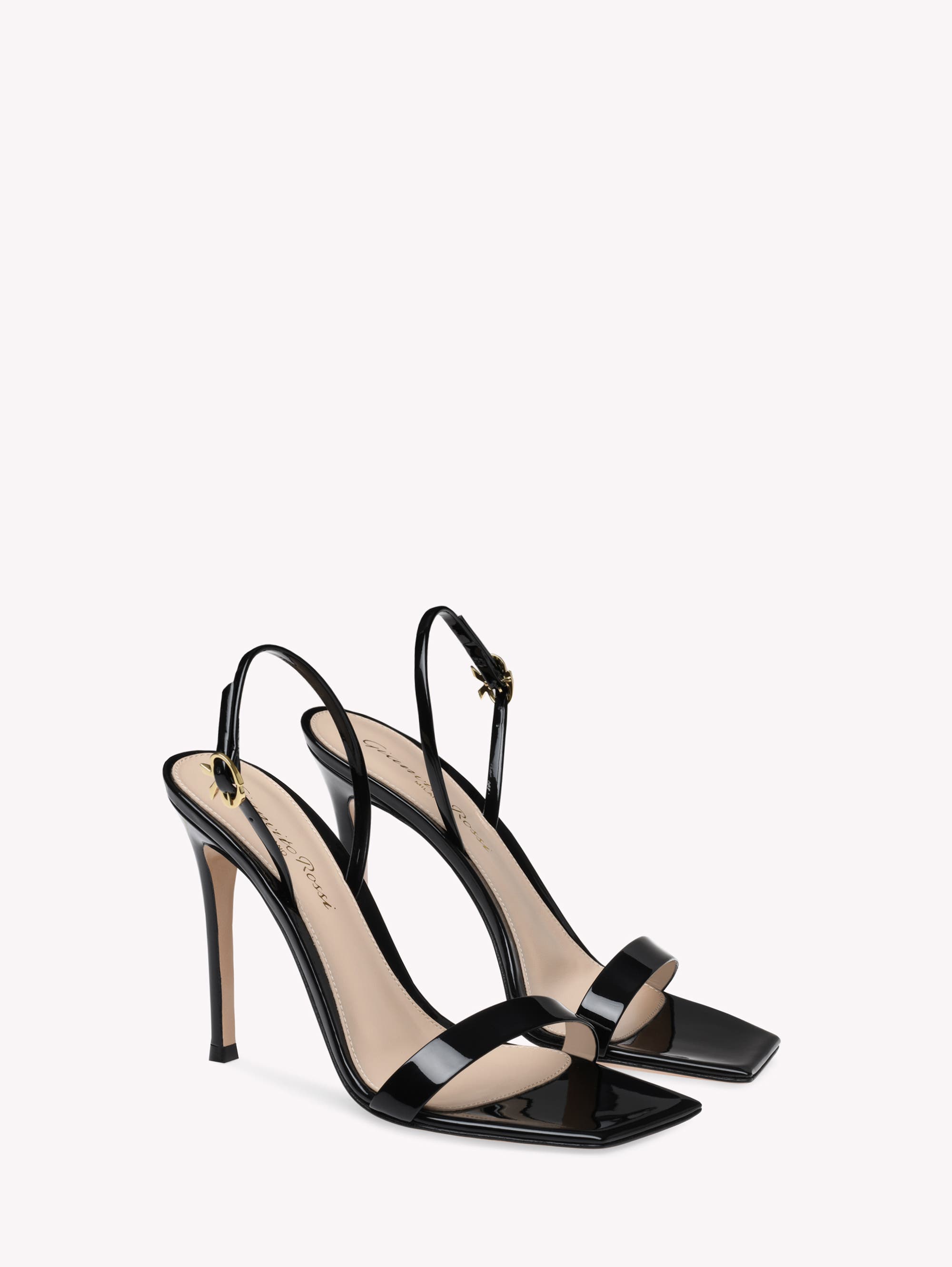 Gianvito Rossi Ribbon Stiletto Sandal, Alternate, color, Black Leather
