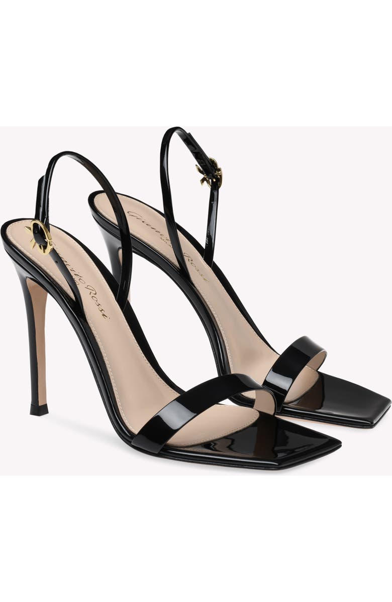 Gianvito Rossi Ribbon Stiletto Sandal, Alternate, color, Black Leather