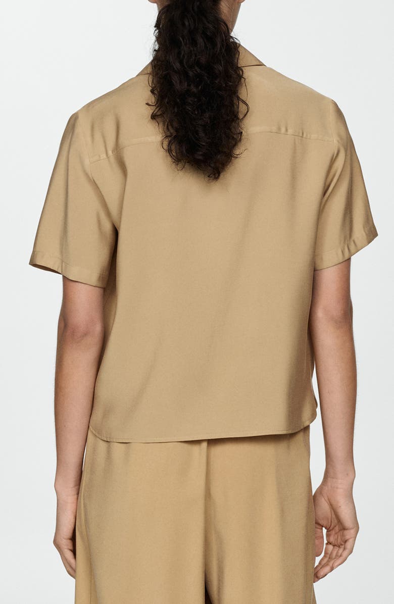 MANGO Short Sleeve Satin Camp Shirt, Alternate, color,