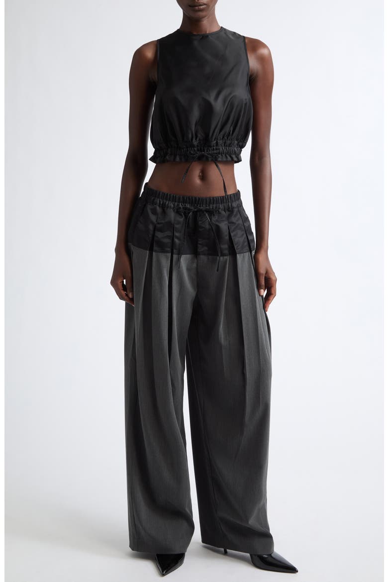 Elisabetta Wide Leg Pants, Alternate, color, CHARCOAL HEATHER GREY