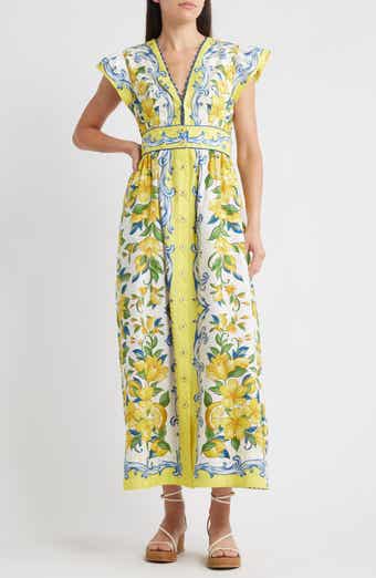 FARM Rio Sicily Scarf Print Cotton Maxi Dress