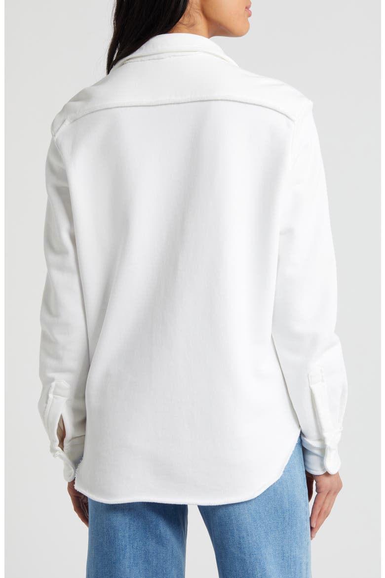 Eileen Relaxed Terry Button-Up Shirt, Alternate, color, WHITE