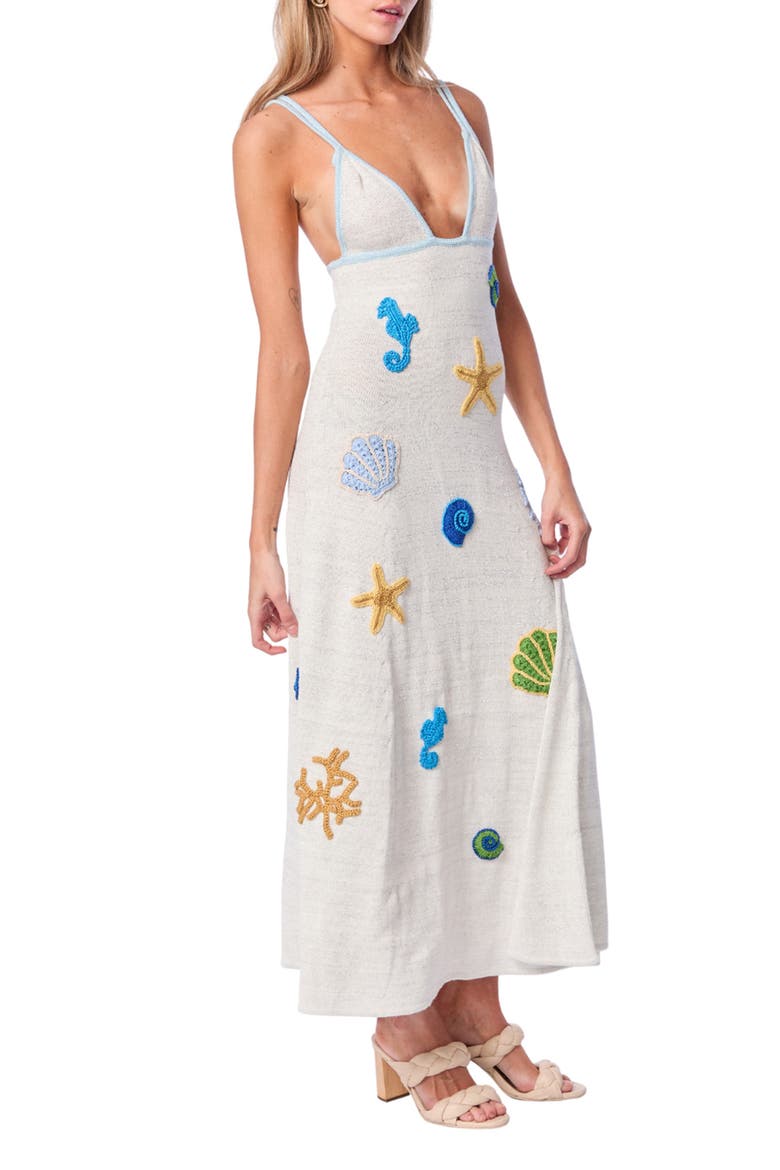 Carolina Appliqué Cover-Up Dress, Alternate, color, IVORY