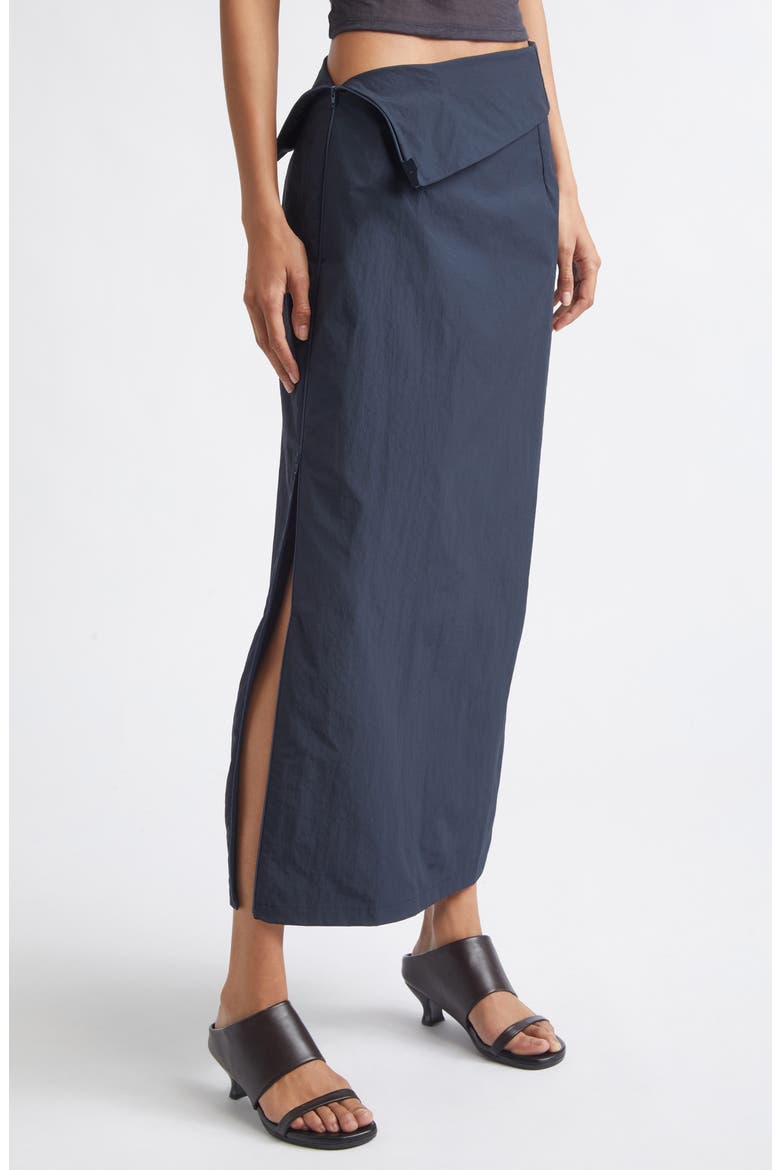 Fosca Adjustable Recycled Nylon & Organic Cotton Skirt, Main, color, NAVY