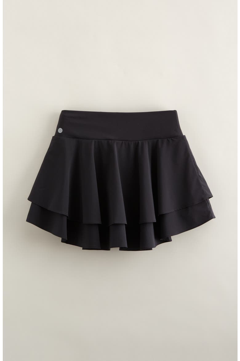 Kids' Tiered Skort, Alternate, color, BLACK