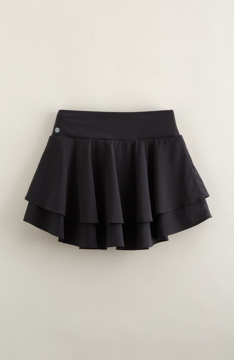 Zella Girl Kids' Tiered Skort, Alternate, color, Black