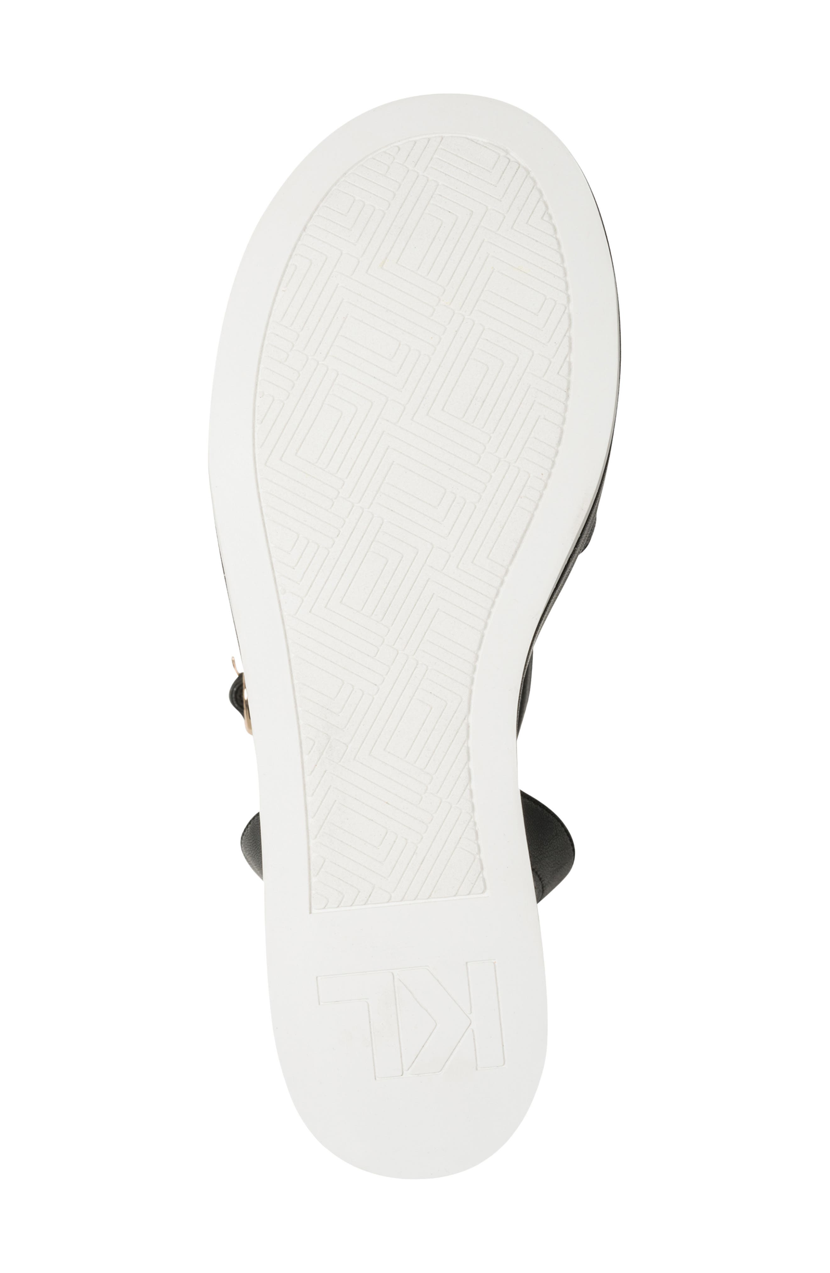 KARL LAGERFELD PARIS Clemons Ankle Strap Wedge Sandal, Alternate, color, Black