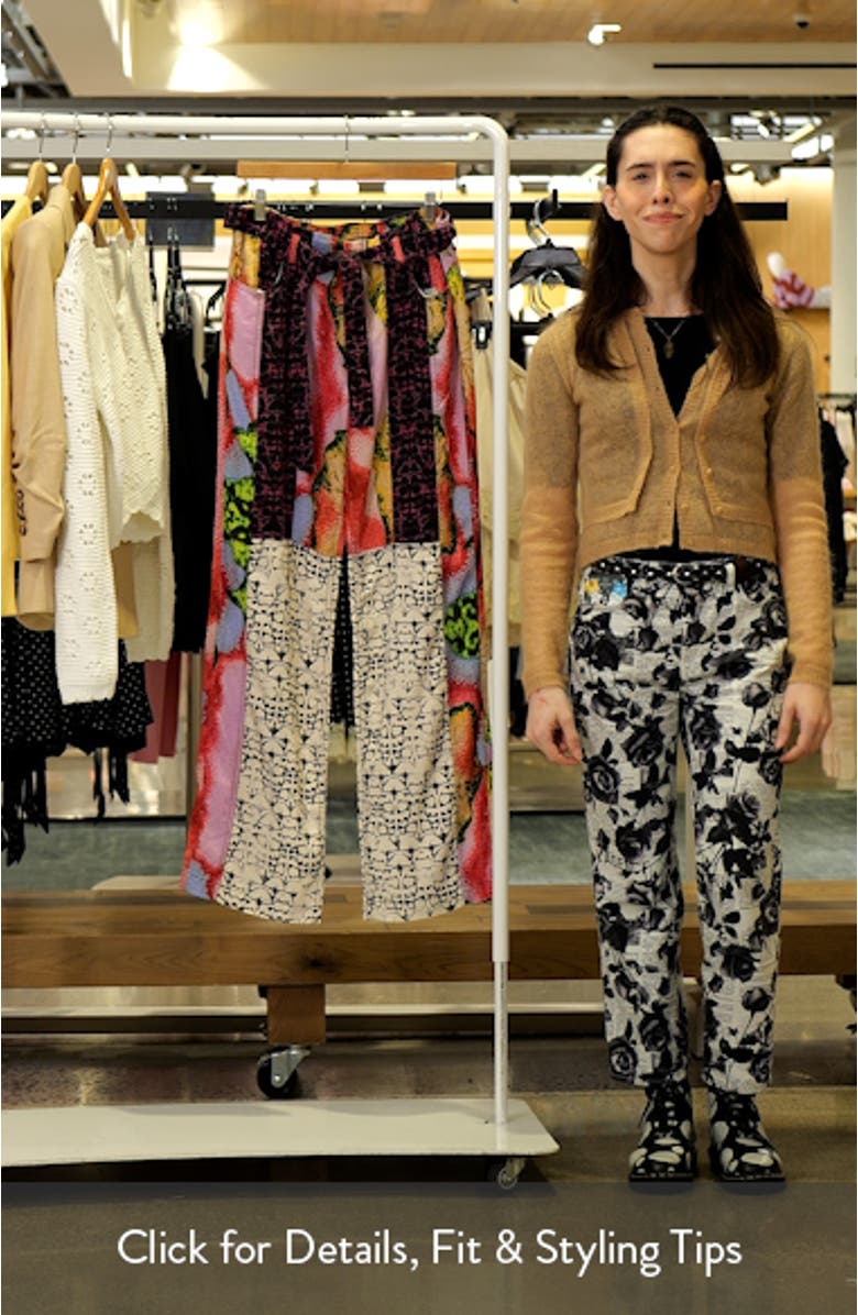 Mix Print Straight Leg Pants, sales video thumbnail
