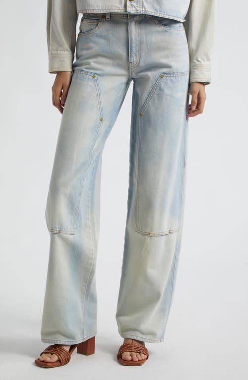 Shop Ulla Johnson The Olympia Wide Leg Carpenter Jeans In Cielo
