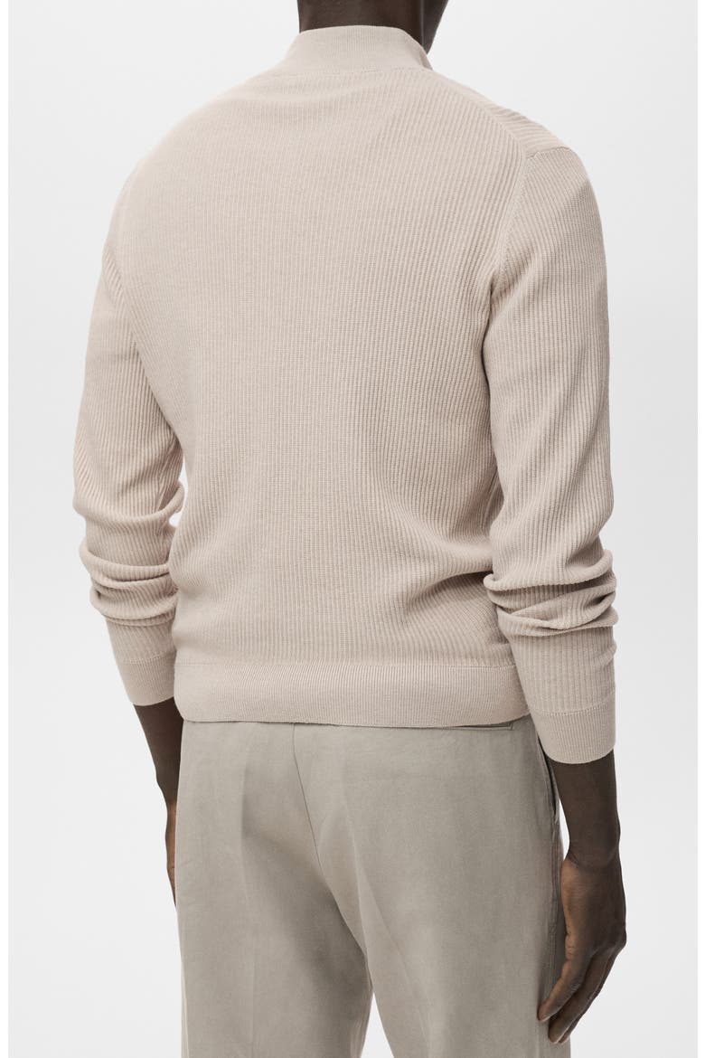 Rib Quarter Zip Sweater, Alternate, color, BEIGE