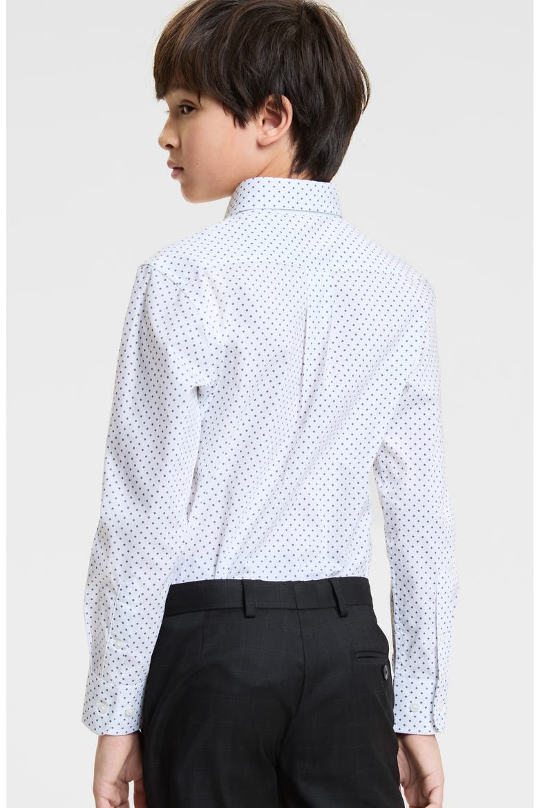 Kids' Diamond Print Button-Up Shirt, Alternate, color, BLUE