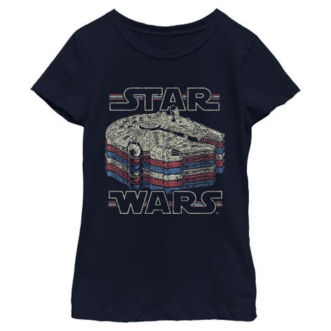 Girls Star Wars Millennium Falcon Retro Multi Stripes T Shirt