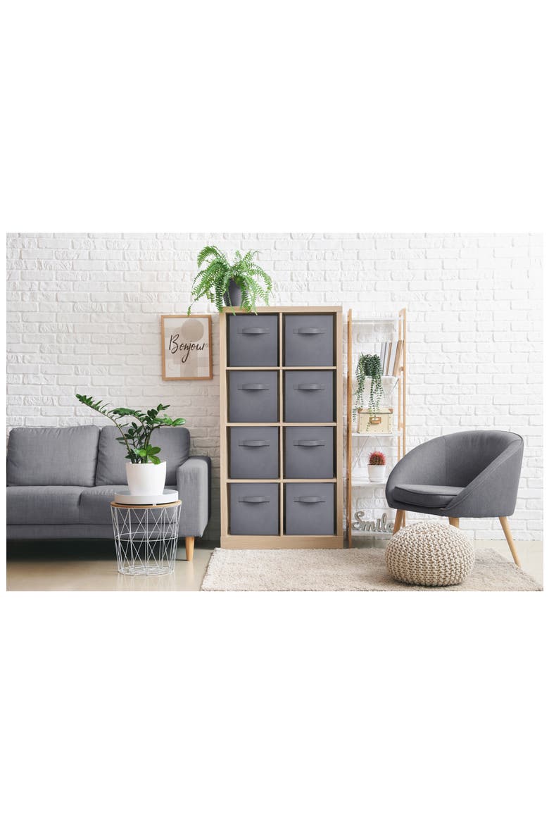 8-Pack Foldable Storage Cube Bins, Alternate, color, GRAY