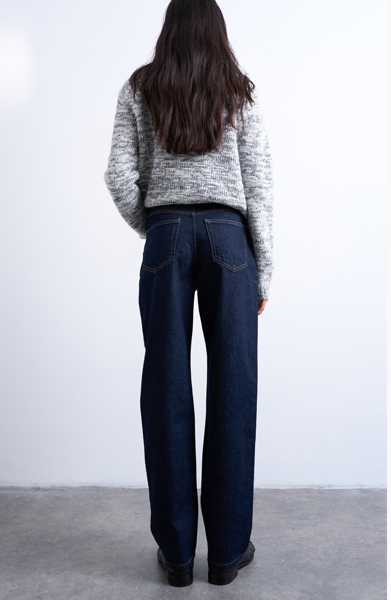 Topshop Kort Straight Leg Jeans, Alternate, color, Medium Blue