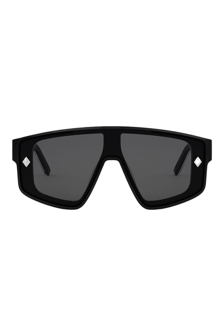 CD Diamond M1U Mask Sunglasses, Main, color, SHINY BLACK / SMOKE