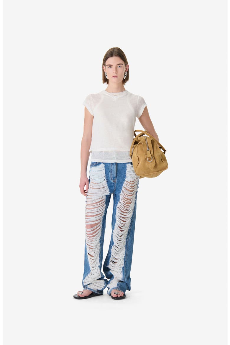 Sybel V-Neck T-Shirt, Main, color, PORCELAIN
