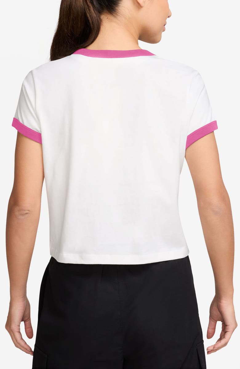 Nike Sportswear Ringer Logo Graphic T-Shirt, Alternate, color, White/ Playful Pink