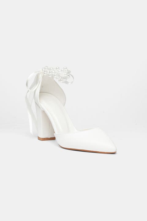 Zia Ribbon Block Heel Bridal Pump