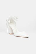 Prologue Shoes Zia Ribbon Block Heel Bridal Pump