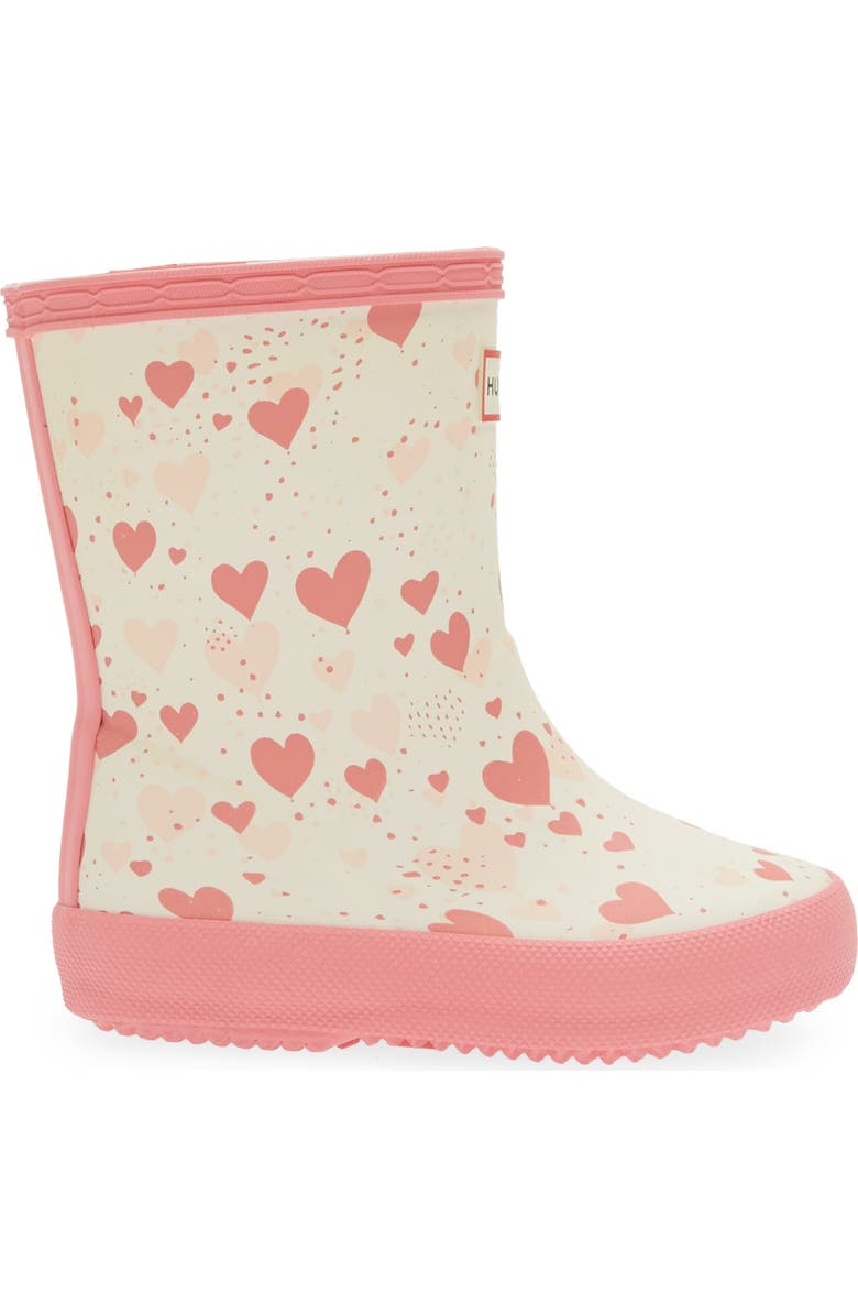 Hunter Kids' First Classic Rain Boot, Alternate, color, Cream Multi/ Dark Pink