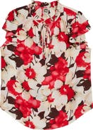 Anne Klein Ruffle Tie Neck Top