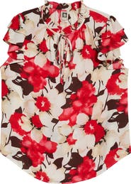 Anne Klein Ruffle Tie Neck Top
