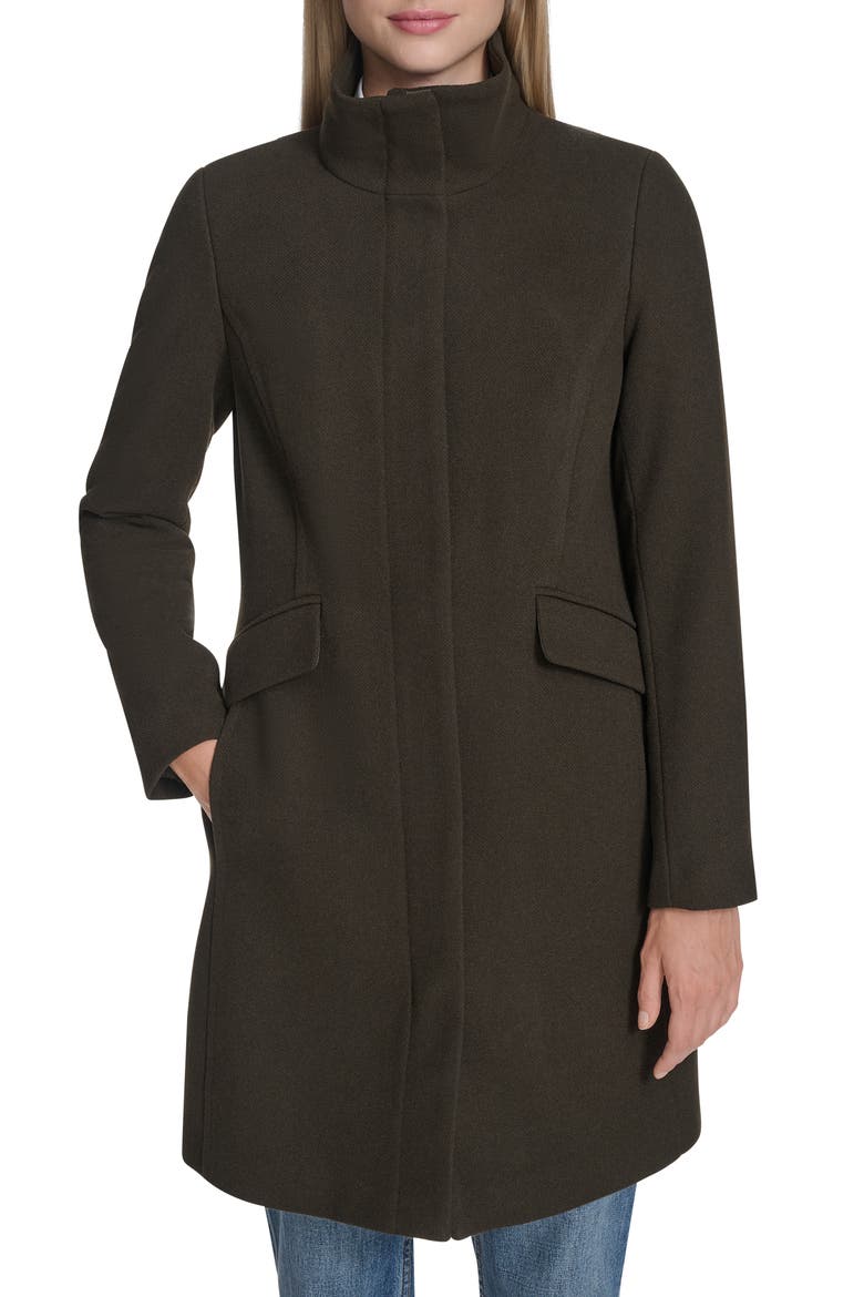 Longline Wool Blend Coat, Alternate, color, FOREST