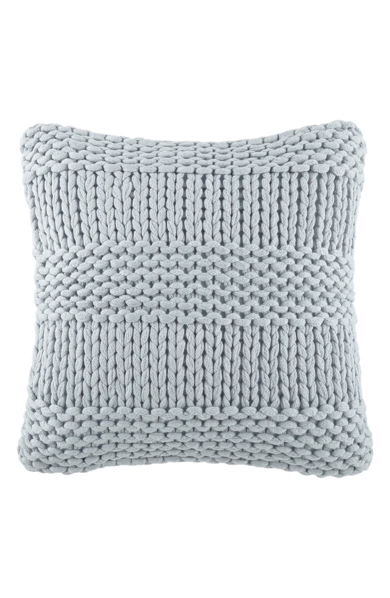 HOMESPUN Acrylic Knit Throw Pillow, Main, color, Light Blue