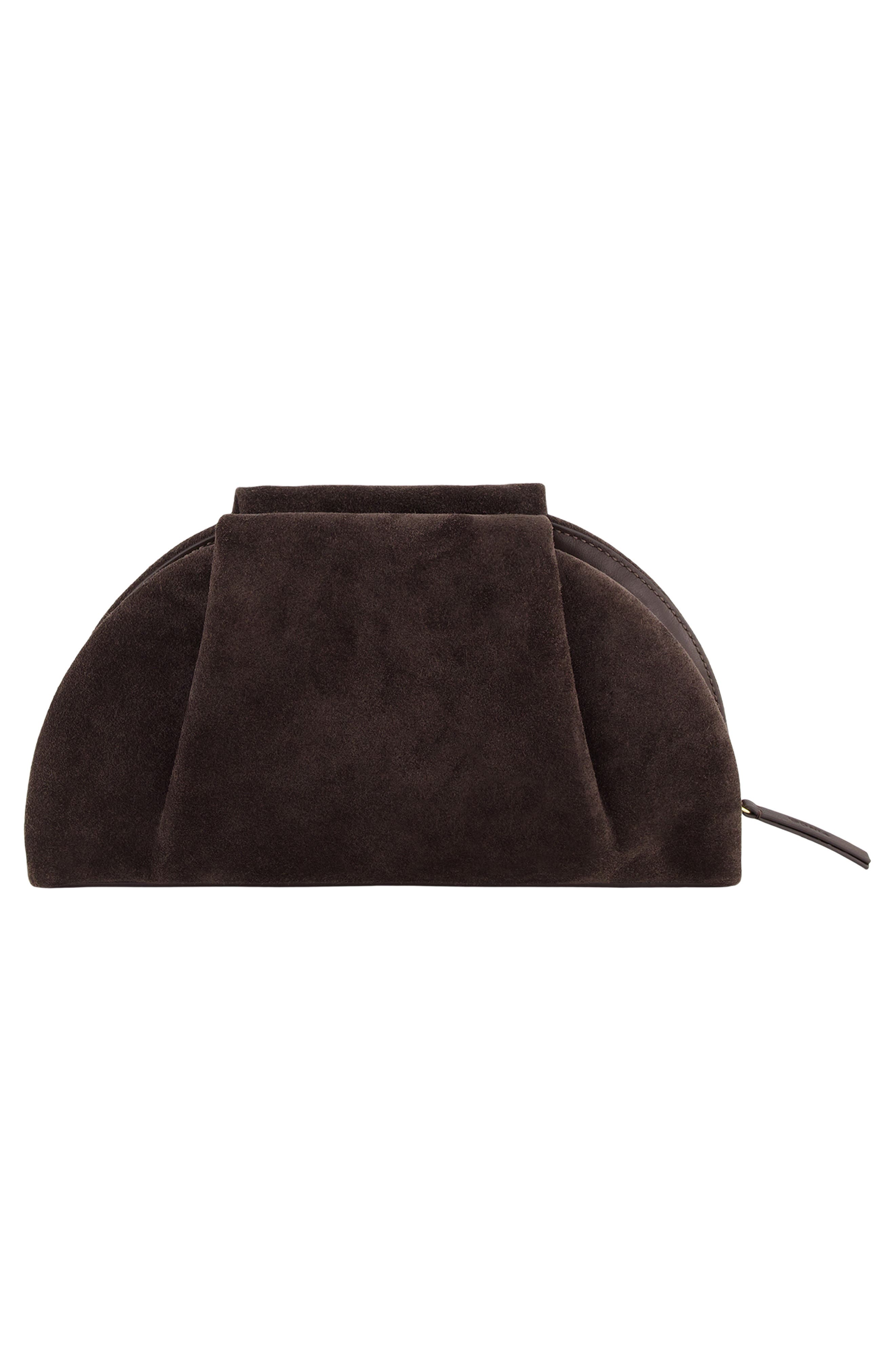 Vince Ava Suede Clutch, Alternate, color, Cacao