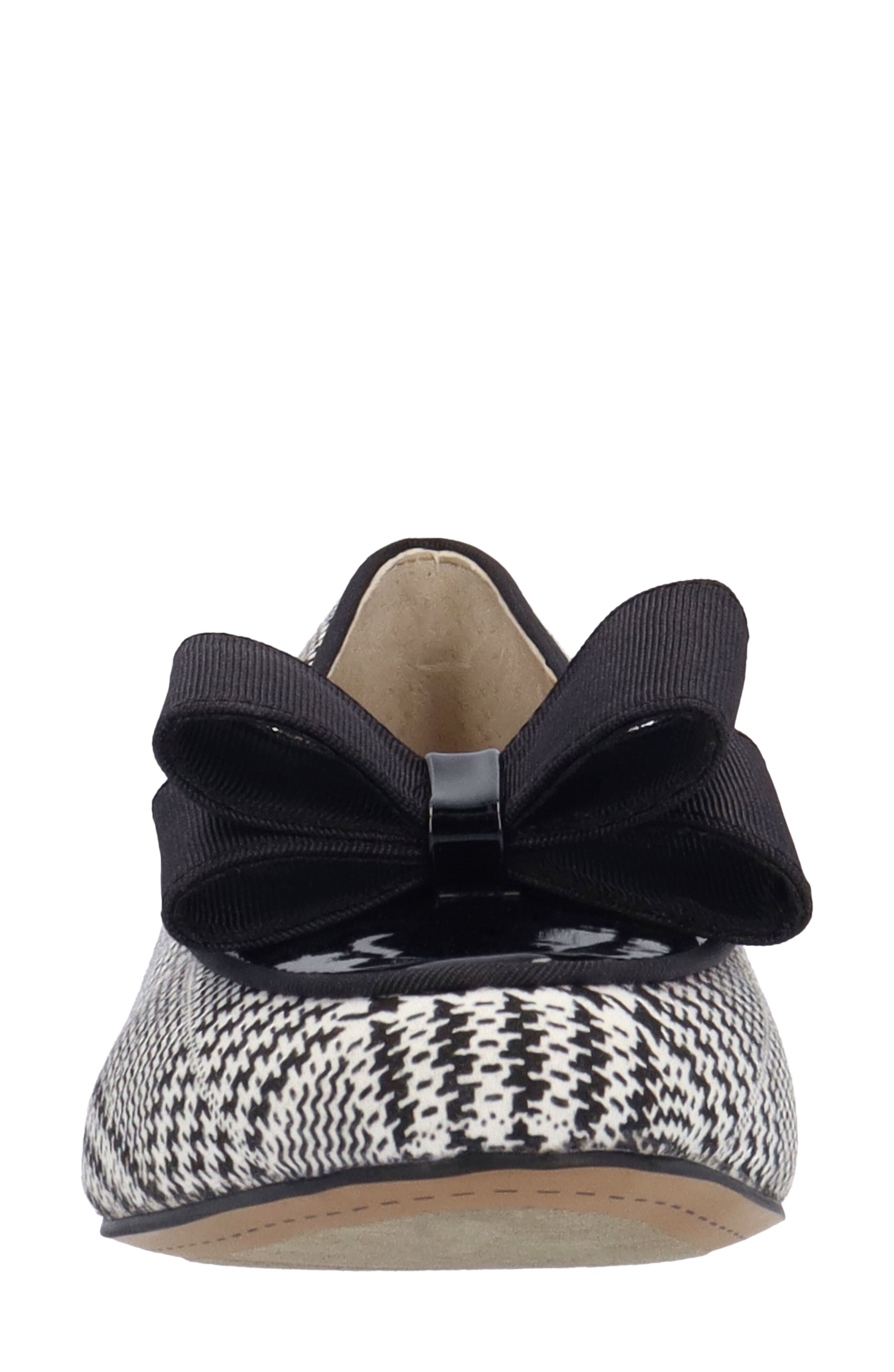 Kori Houndstooth Bow Flat, Alternate, color, BLACK/ WHITE