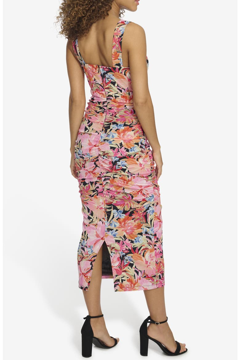 Mesh Print Midi Dress, Alternate, color, BLACK MULTI