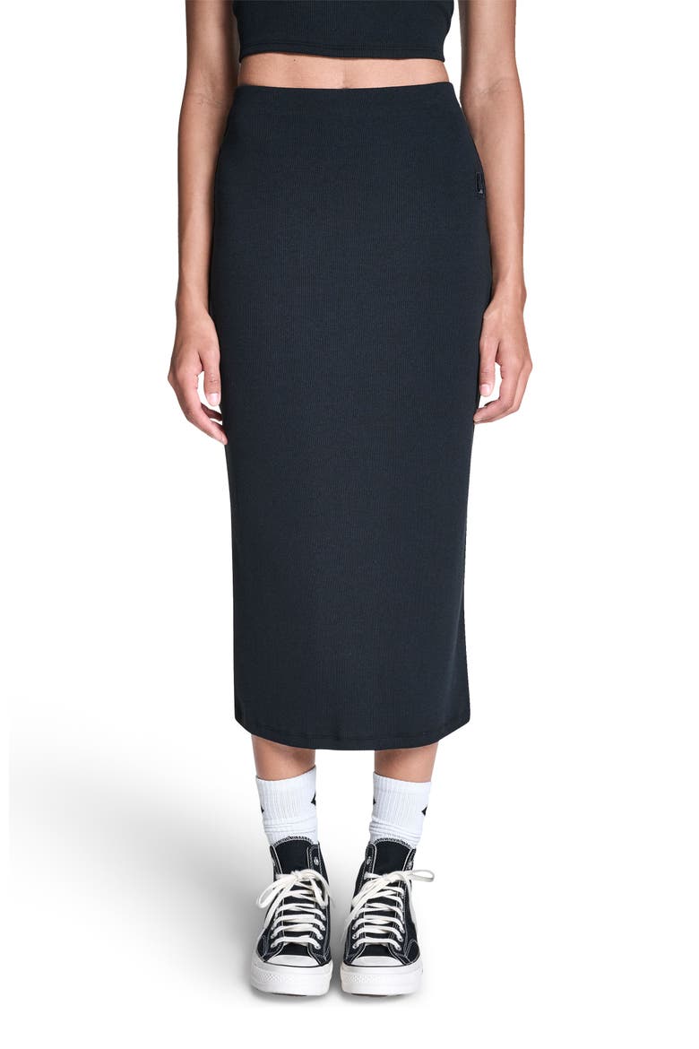 Box Star Midi Skirt, Main, color, CONVERSE BLACK