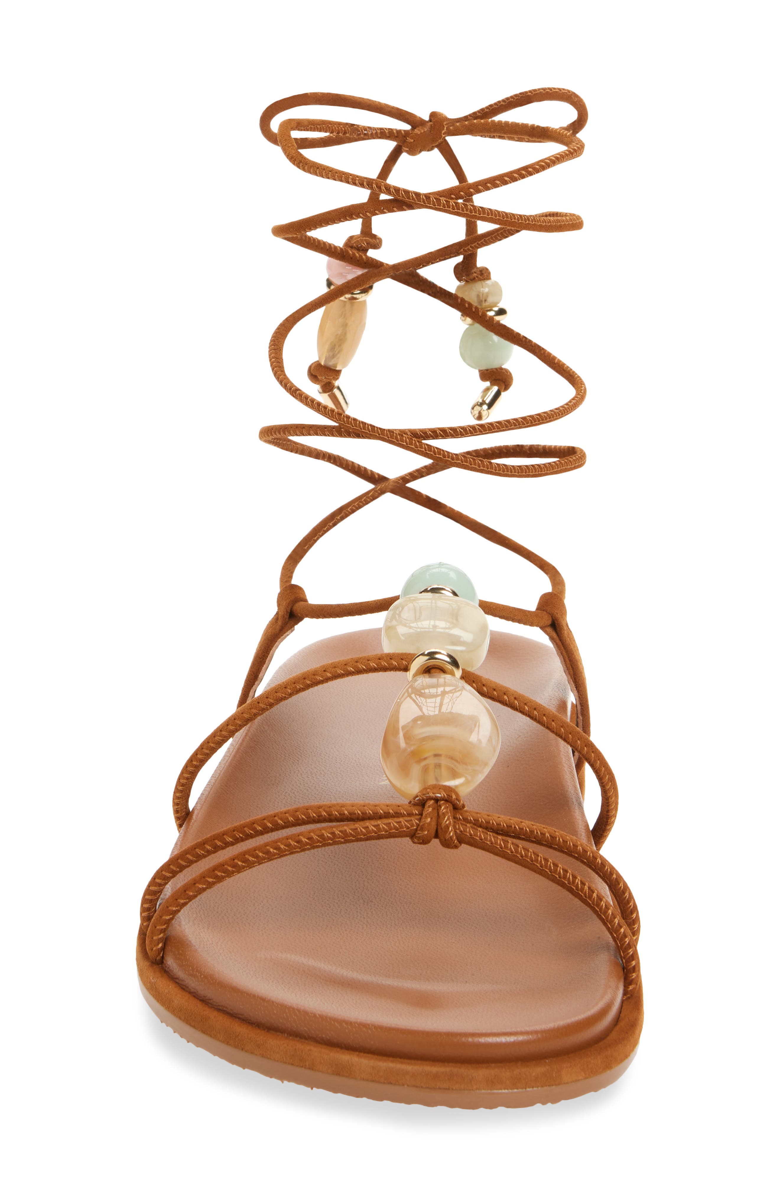 Stuart Weitzman Majorca Ankle Tie Sandal, Alternate, color, Boho Tan