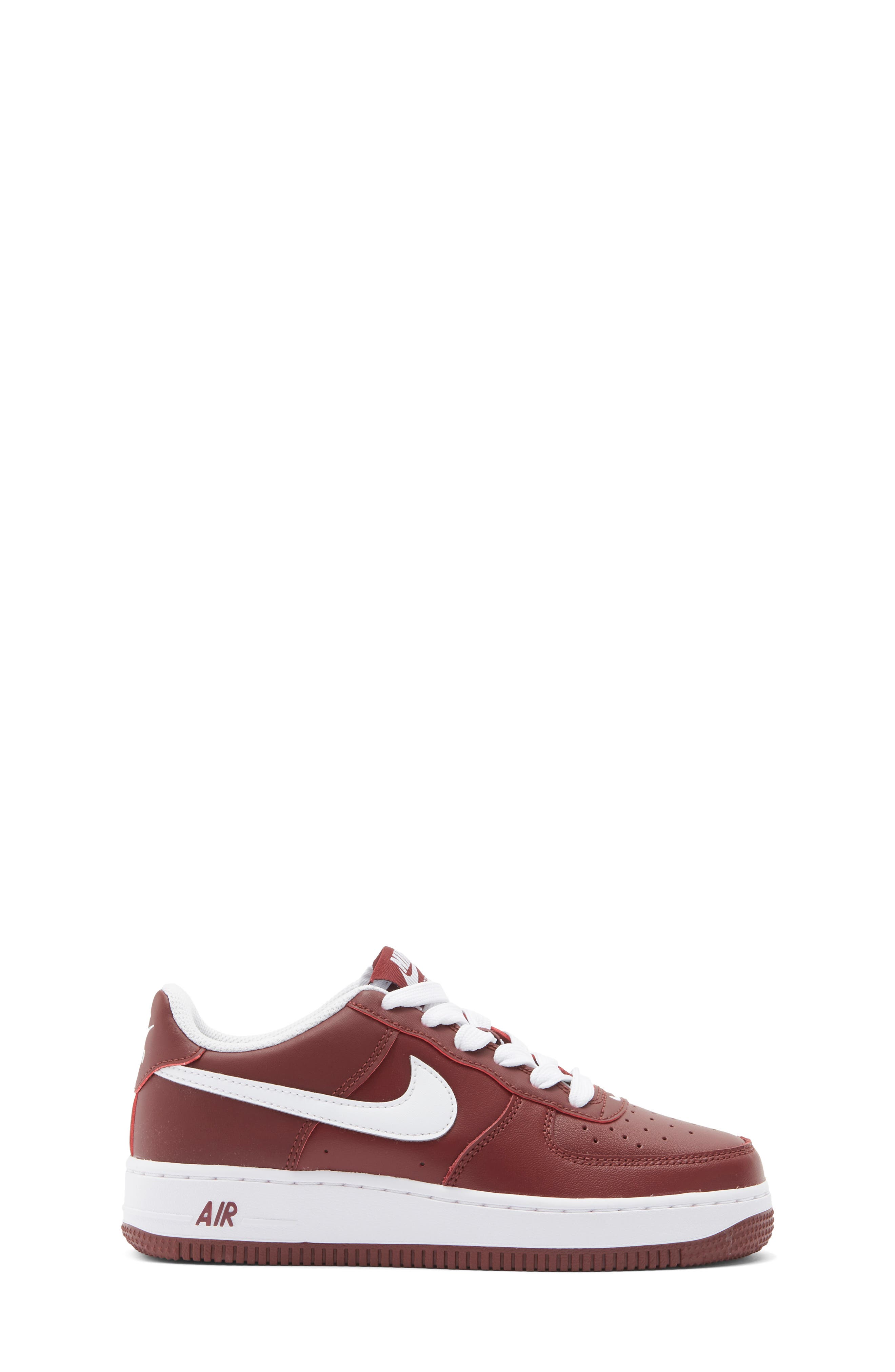 Kids' Air Force 1 LV8 Sneaker, Alternate, color, DARK TEAM RED/ WHITE