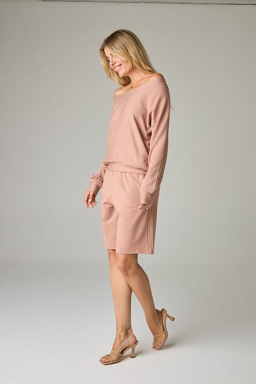 Eavolu Baikal Eco-luxe Fleece Off-shoulder Crop Top In Neutral