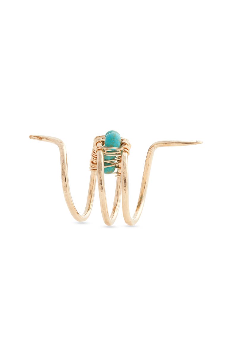 Nashelle Beaded Snake Ring, Alternate, color, Turquoise/ Gold Fill