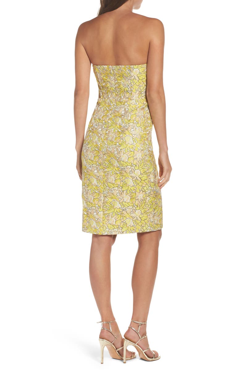 BB DAKOTA OCCASION Gretta Strapless Jacquard Sheath Dress, Alternate, color, 