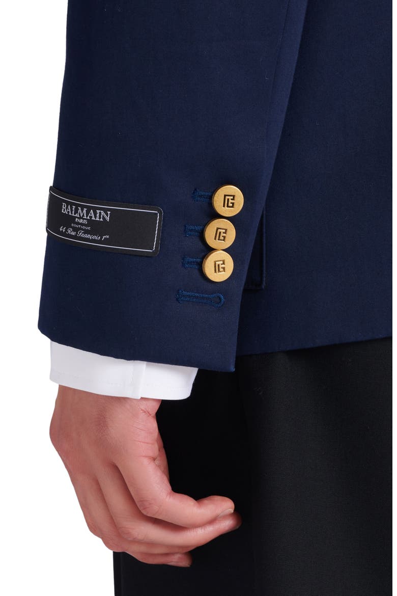 Cotton twill 2-button jacket, Alternate, color, navy