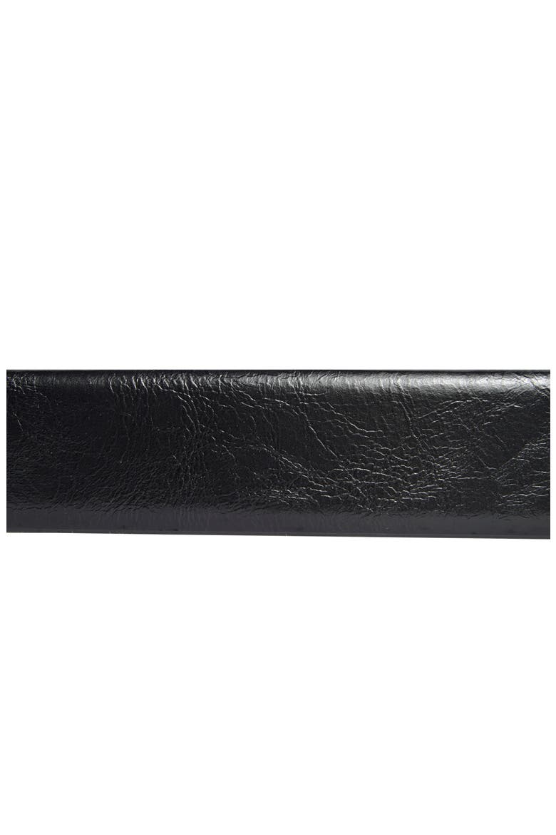 Bevel Edge Buckle Faux Leather Belt, Alternate, color, BLACK GOLD