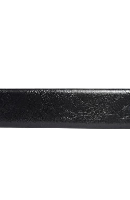 Vince Camuto Bevel Edge Buckle Faux Leather Belt In Black