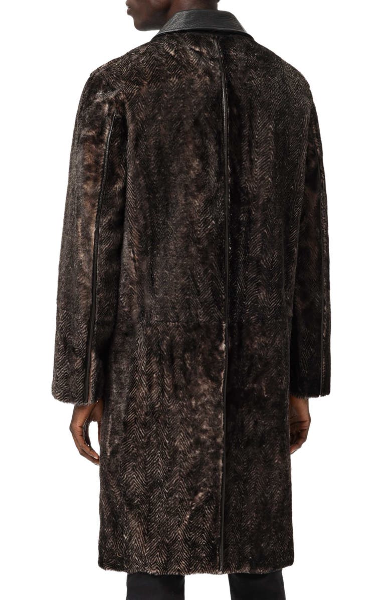 John Varvatos Gove Genuine Shearling Coat, Alternate, color, Black/ White