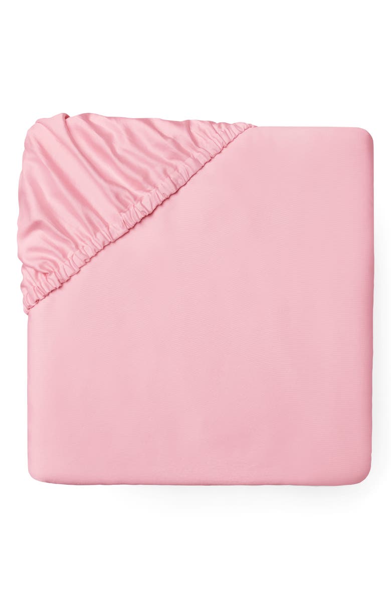 SFERRA Fiona Cotton Sateen Fitted Sheet, Main, color, Carnation