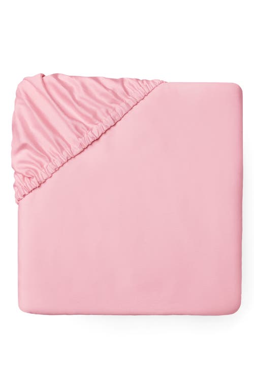 Sferra Fiona Cotton Sateen Fitted Sheet In Carnation