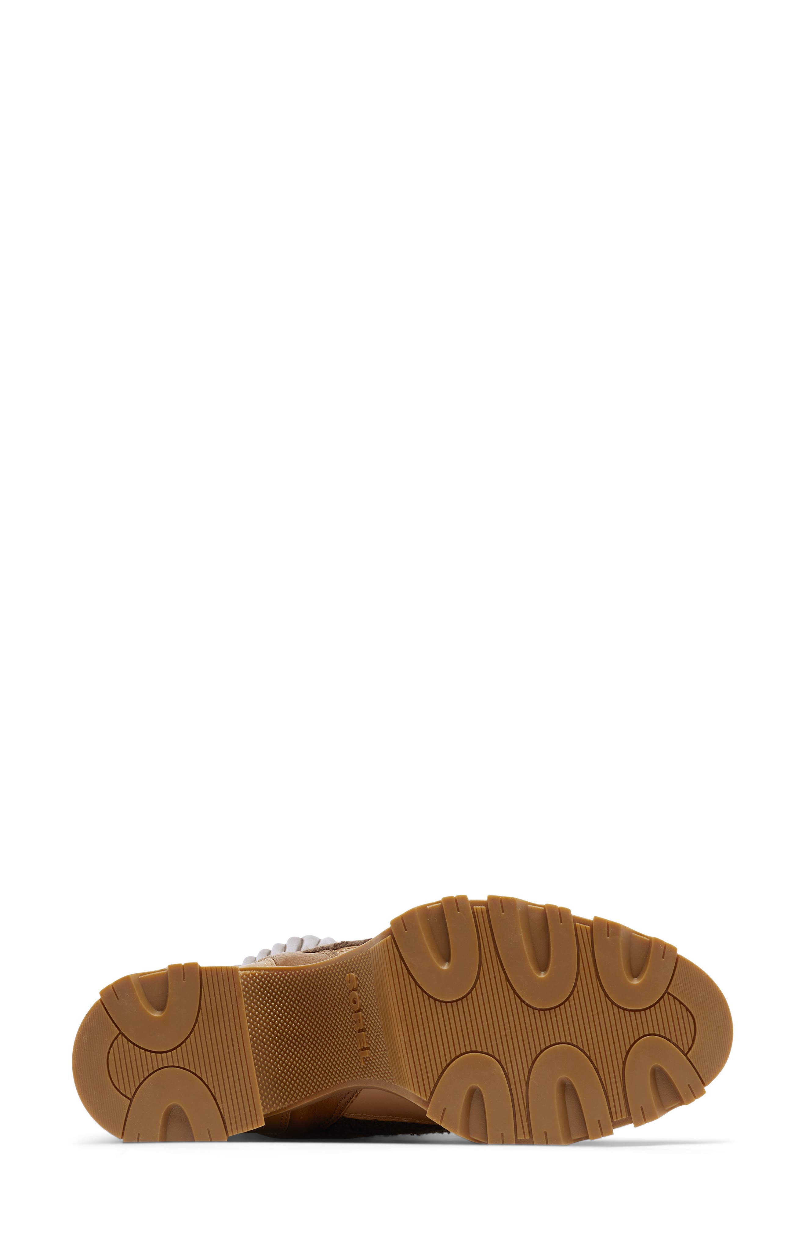 SOREL Brex<sup>™</sup> Leather & Faux Shearling Block Heel Lace-Up Bootie, Alternate, color, Tawny Buff Blackened Brown