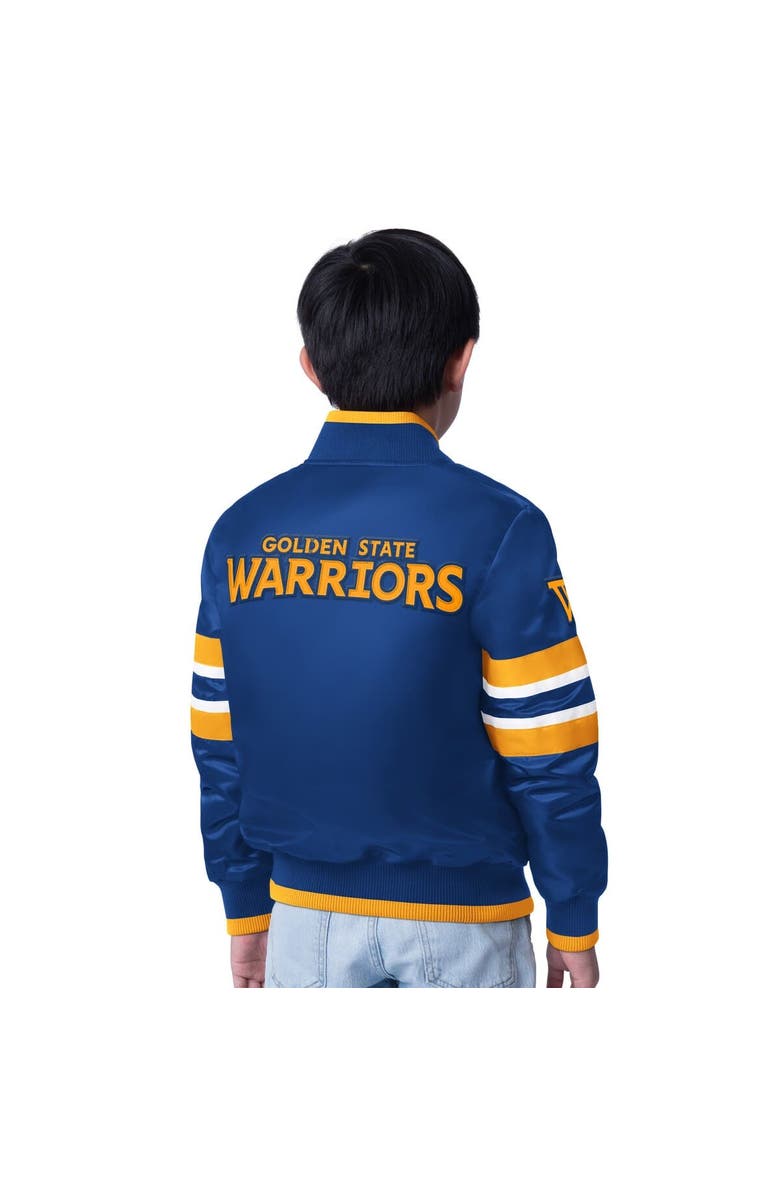 STARTER Youth Starter Royal Golden State Warriors Scout Varsity Full-Snap Jacket, Alternate, color, Royal