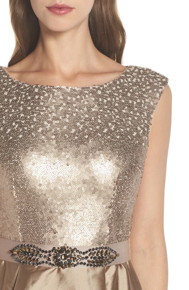 Adrianna Papell Ombré Sequin Ballgown, Alternate, color, 